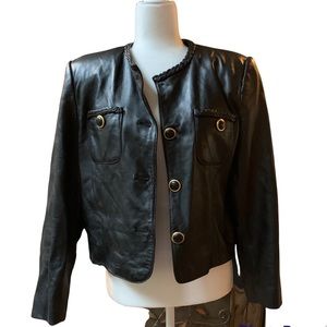 Lord&Taylor VTG Soft Lambskin Oversize Leather jacket  Crop Demure